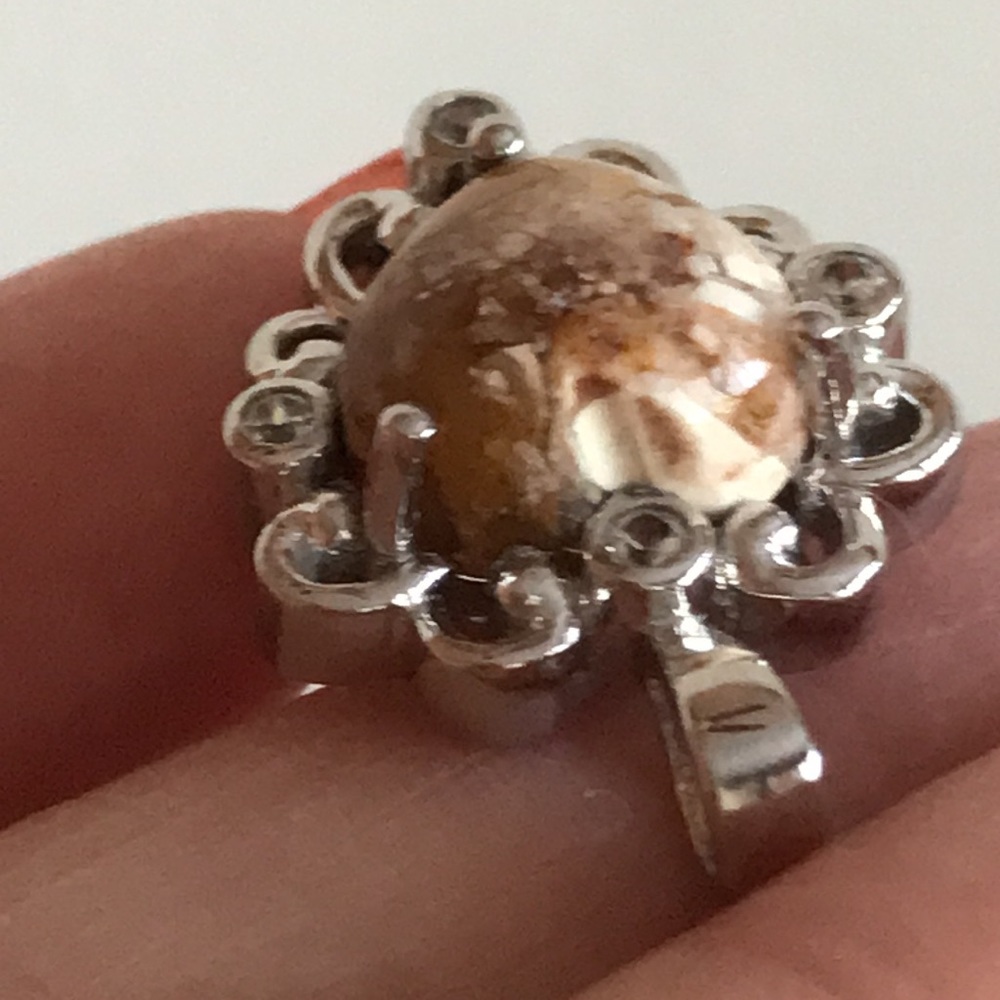 Sterling Silver Australian Jasper & White Topaz Heart Pendant - Picture 8 of 11
